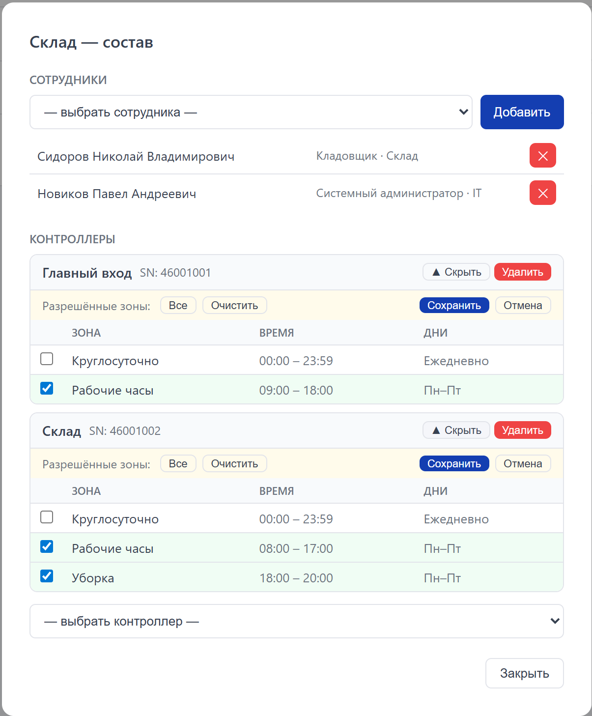 Состав группы